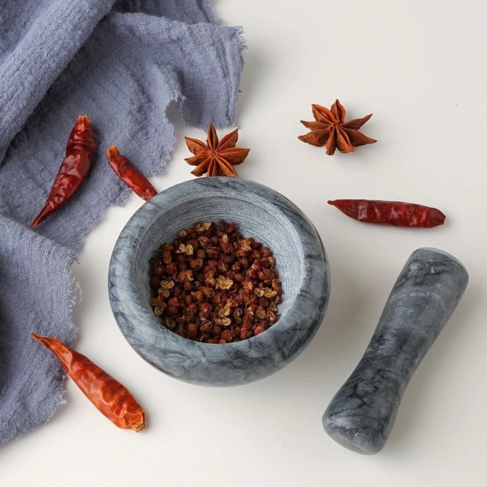 BowLift | Marble Mortar and Pestle Set