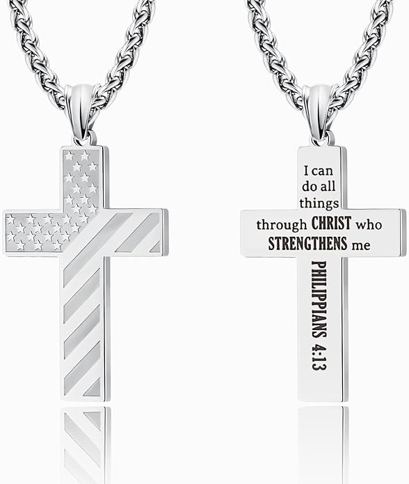 BowLift | IronPride Cross American Flag Cross Necklace