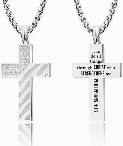BowLift | IronPride Cross American Flag Cross Necklace