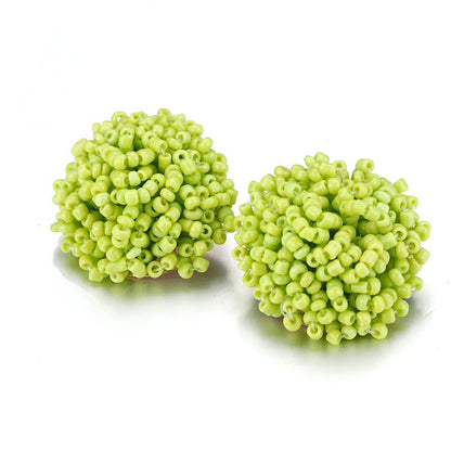 Skanto | Handmade Multicolor Pearl Pompom Stud Earrings