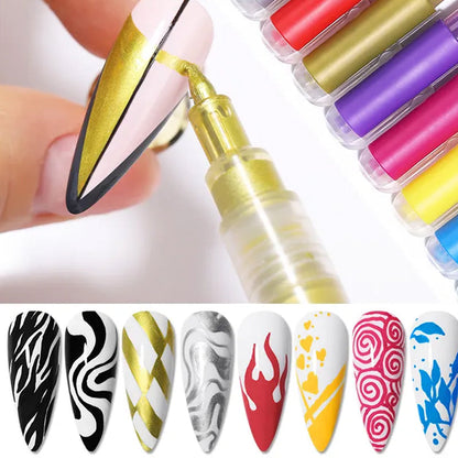 Skanto | 12-Color Ultra-Thin Curved Nail Pen