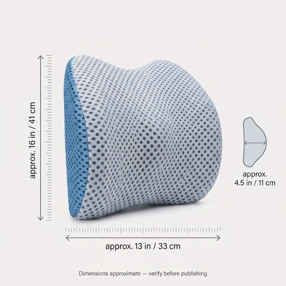 BowLift | Lumbar Support Pillow CoreComfort – Orthopedic Memory Foam Back Cushion for Healthy Posture