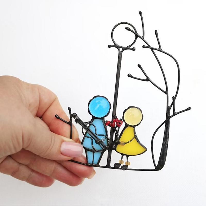 Skanto | Handmade Glass Sun Catcher Angel – Window Decoration 14x10 cm