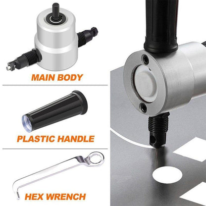 Skanto | Nibbler Cutter Drill Attachment Double Head Metal Sheet