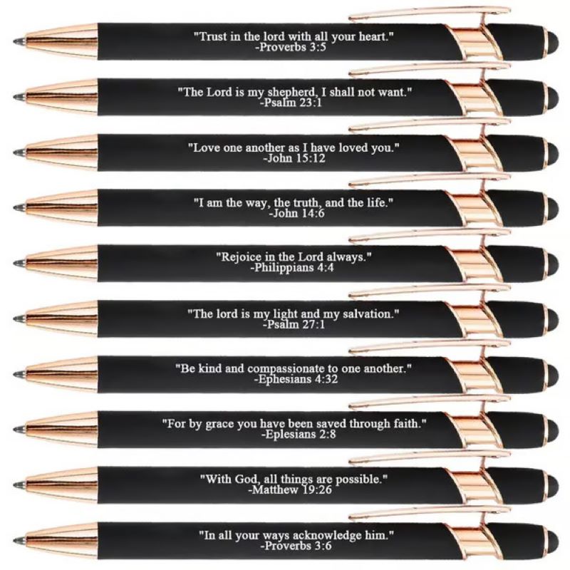 Premium Comfort Ballpoint Pens with Bible Verses – 10 Pieces