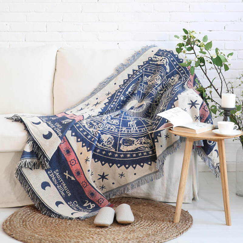 Bohemian knitted throw blankets for sofa decor