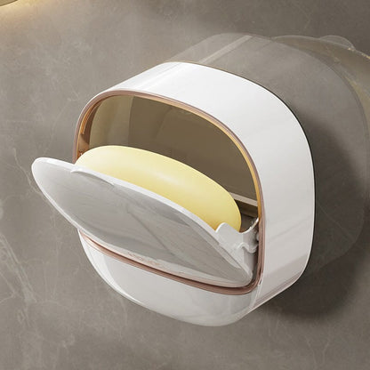 Waterproof soap dish with drain box