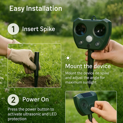 BowLift | Ultrasonic Bird & Pest Defender | Weatherproof, Solar-Powered & Effective for Garden Protection