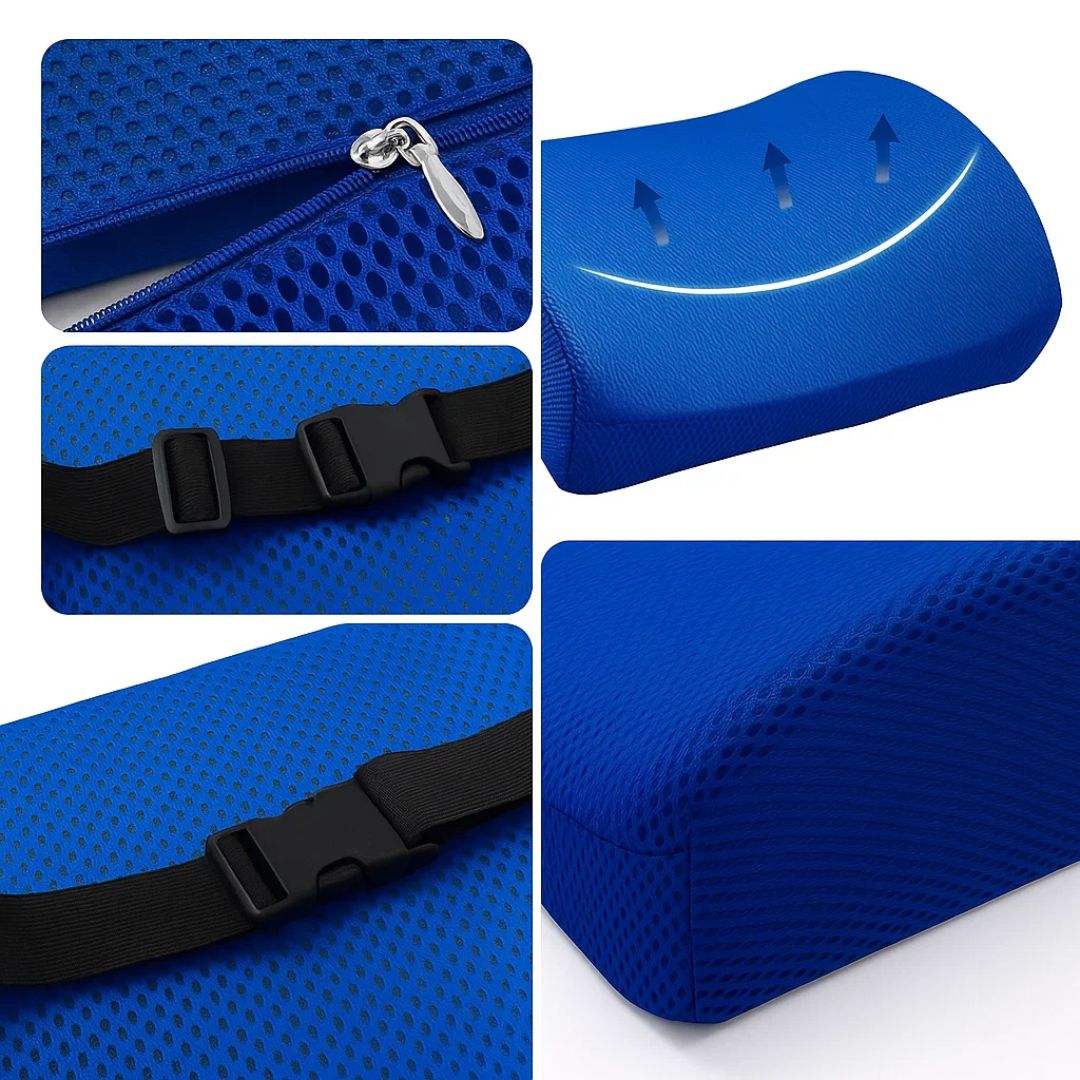 DriveEase | Lumbar Support Pillow for Car - Memory Foam Relief - Breathable Mesh - Ideal for Commuting and Long Drives Karnz