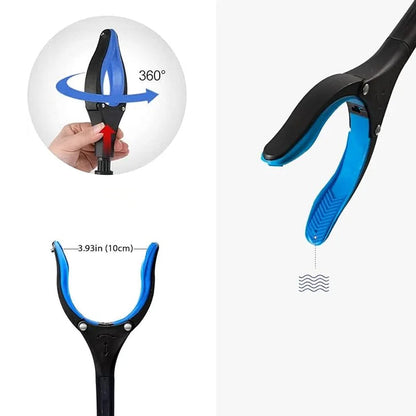 Foldable gripper with 360° rotatable clip