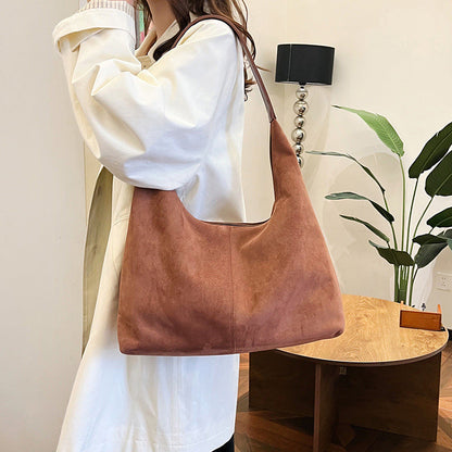 Skanto | Suede Underarm Bag with Large Capacity