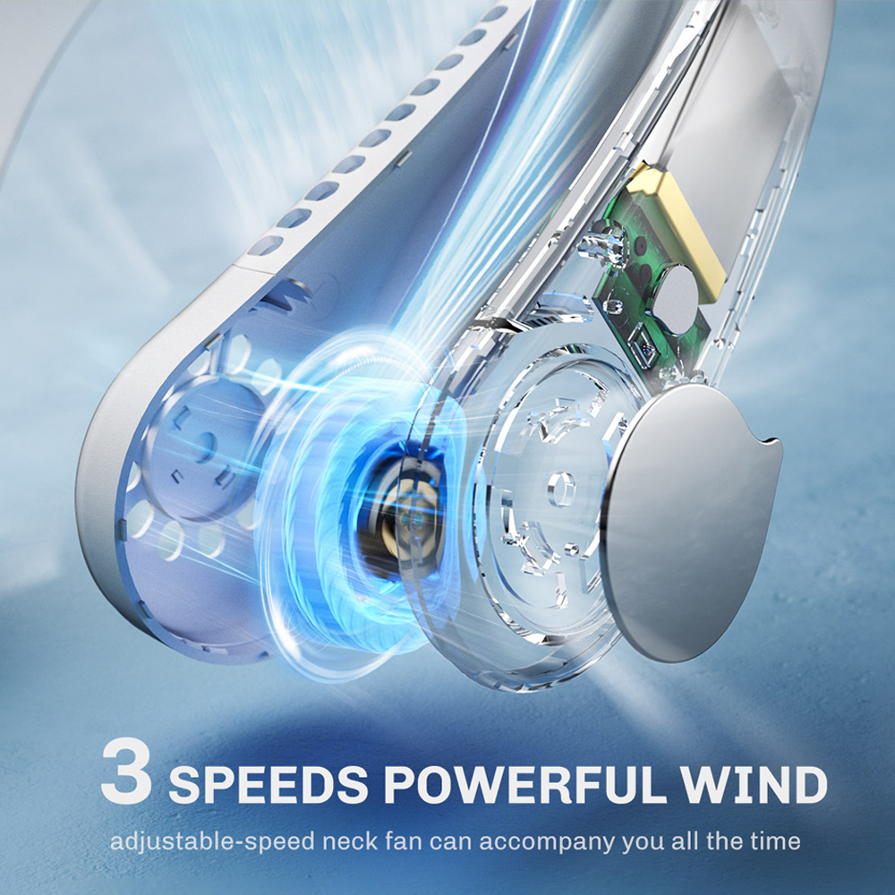 Portable neck fan, bladeless neck fan rechargeable | Brehn