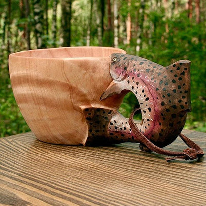 Skanto | Hand-Carved Wooden Head Mug