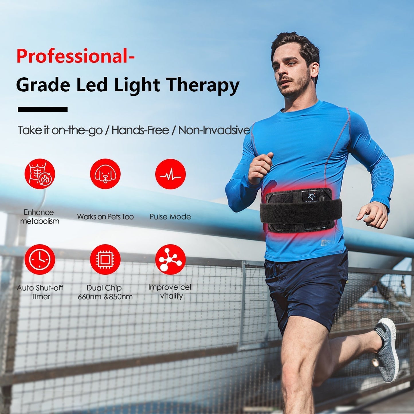 Skanto | Skanto Home Infrared Red Light Therapy Belt Pad for Pain Relief with 60 LEDs