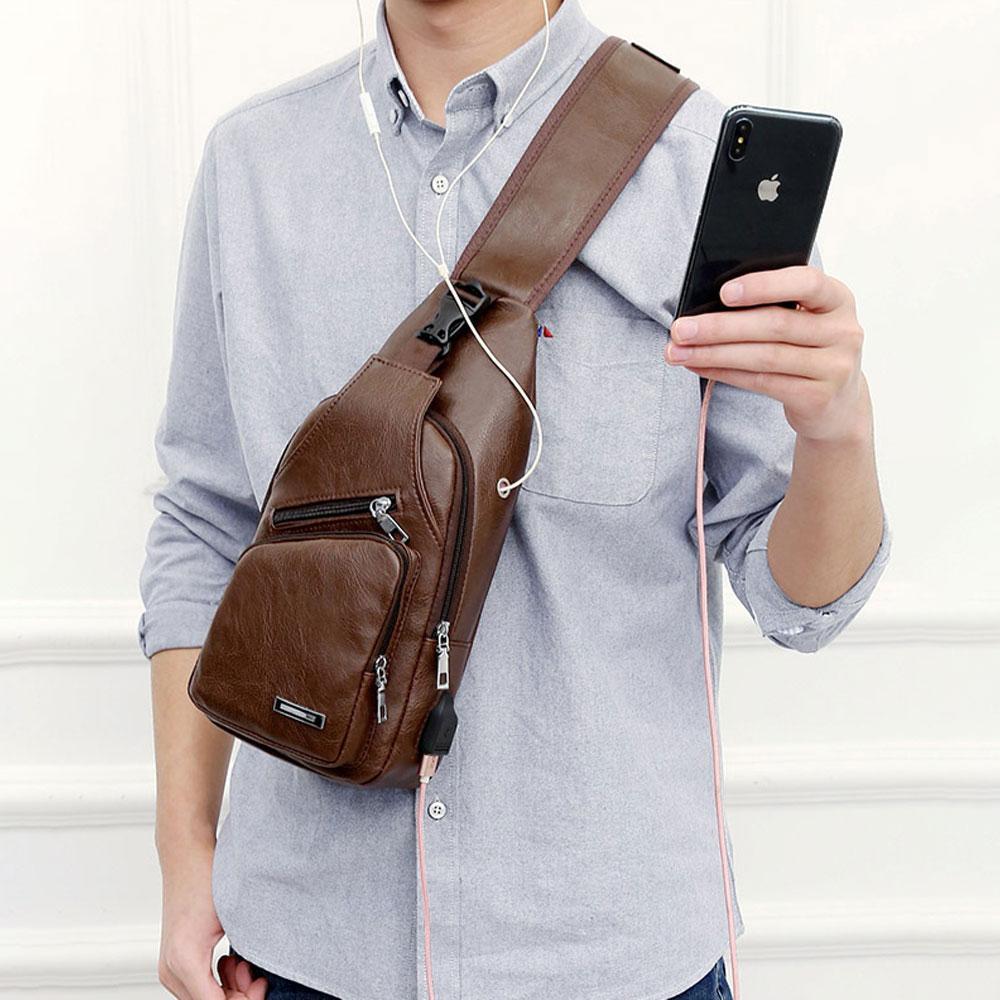 Shoulder bag crossbody bag for men with USB charging port | Bowlift