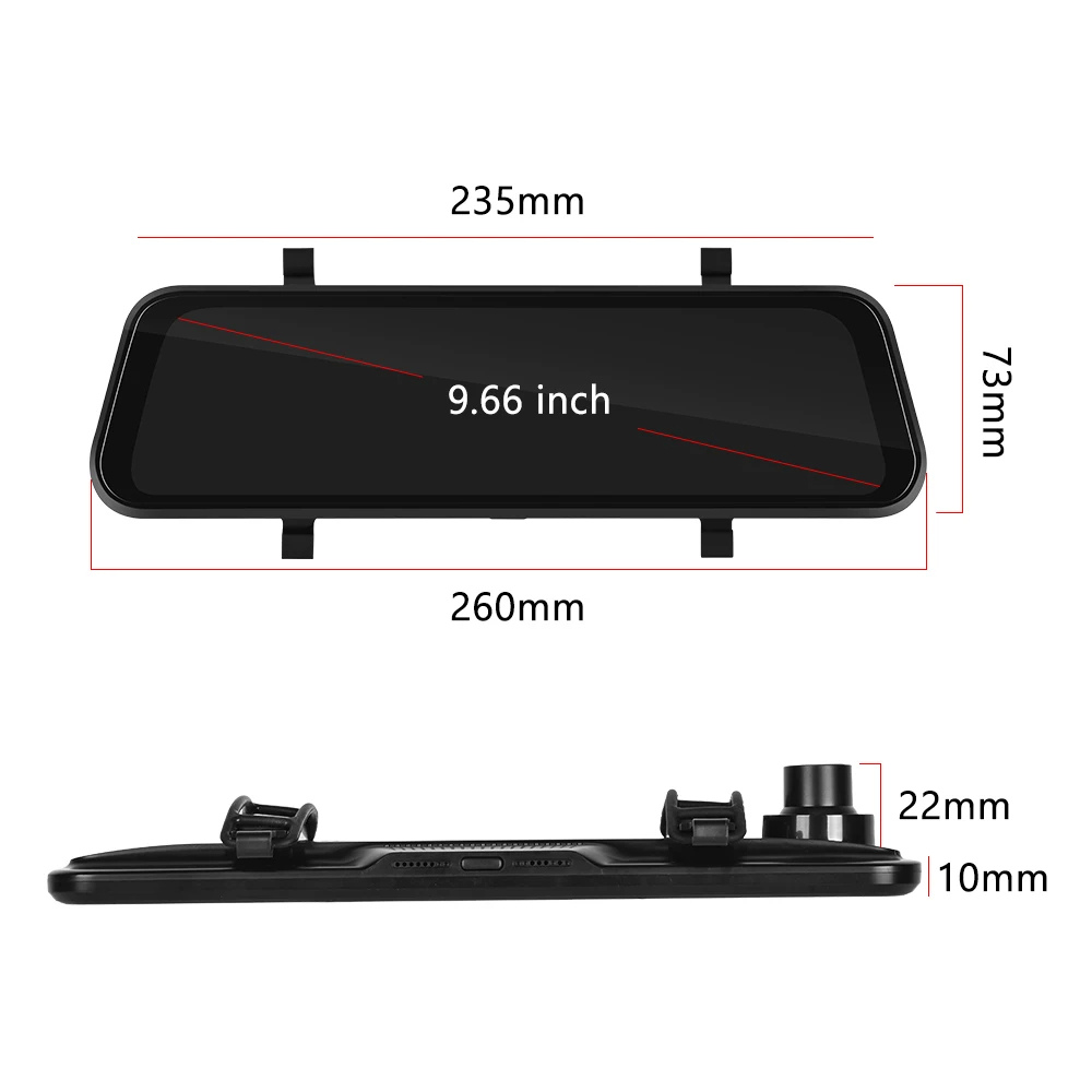 Skanto | VisionMirror Pro – Ultra HD Mirror Dash Cam with Wireless CarPlay & Android Auto