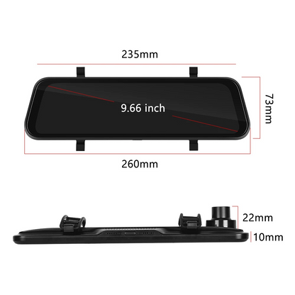Skanto | VisionMirror Pro – Ultra HD Mirror Dash Cam with Wireless CarPlay & Android Auto