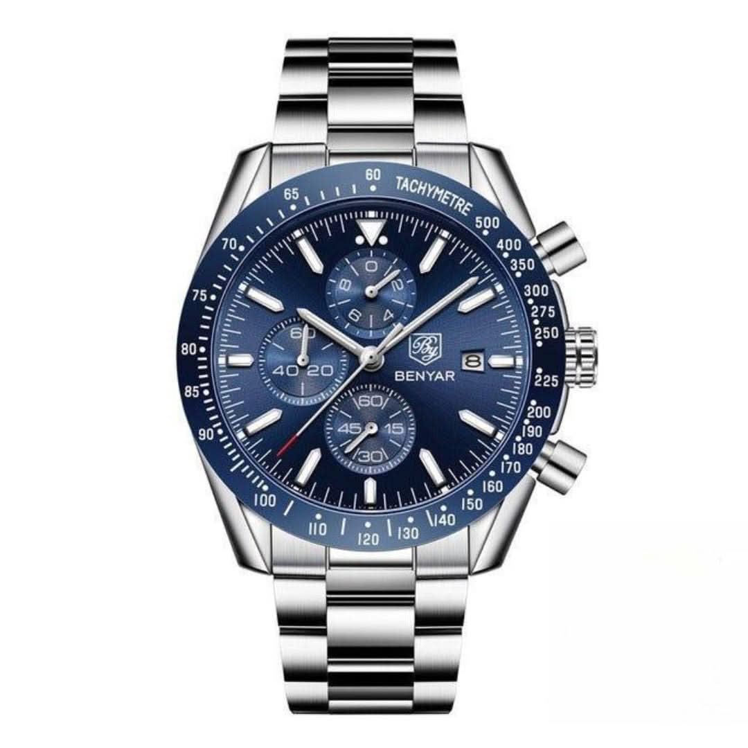 Skanto | Men's Water-Resistant Quartz Watch with Leather Strap