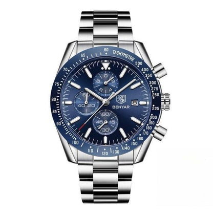 Skanto | Men's Water-Resistant Quartz Watch with Leather Strap