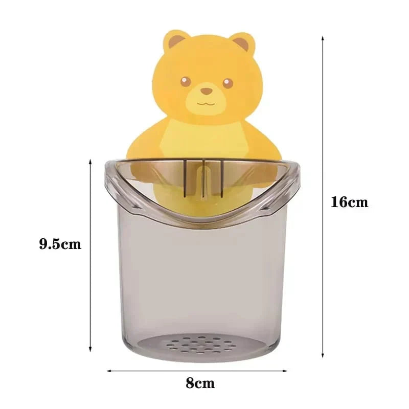 Bear Toothbrush Holder Cup Wall-Mounted Karnz