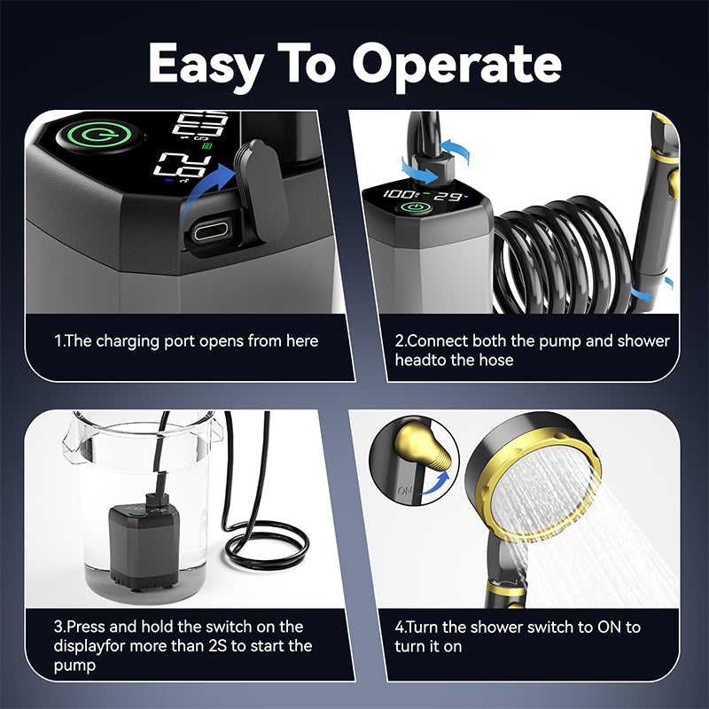Skanto | Portable Rechargeable Outdoor Camping Shower Pump