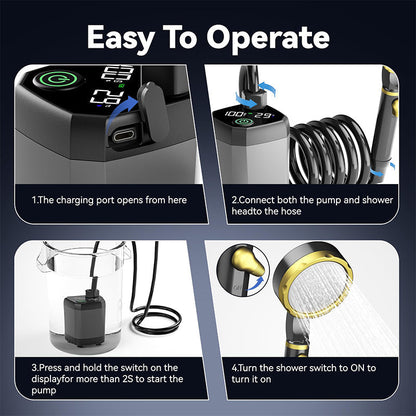 Skanto | Portable Rechargeable Outdoor Camping Shower Pump