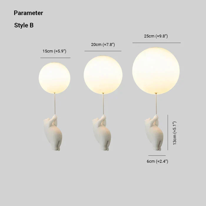 CloudBear – Playful Children's Room Lamp with Balloon