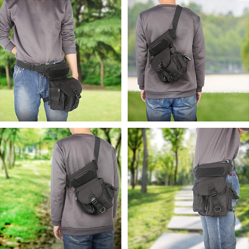 Waterproof tactical nylon waist bag for men, leg bag, travel bag