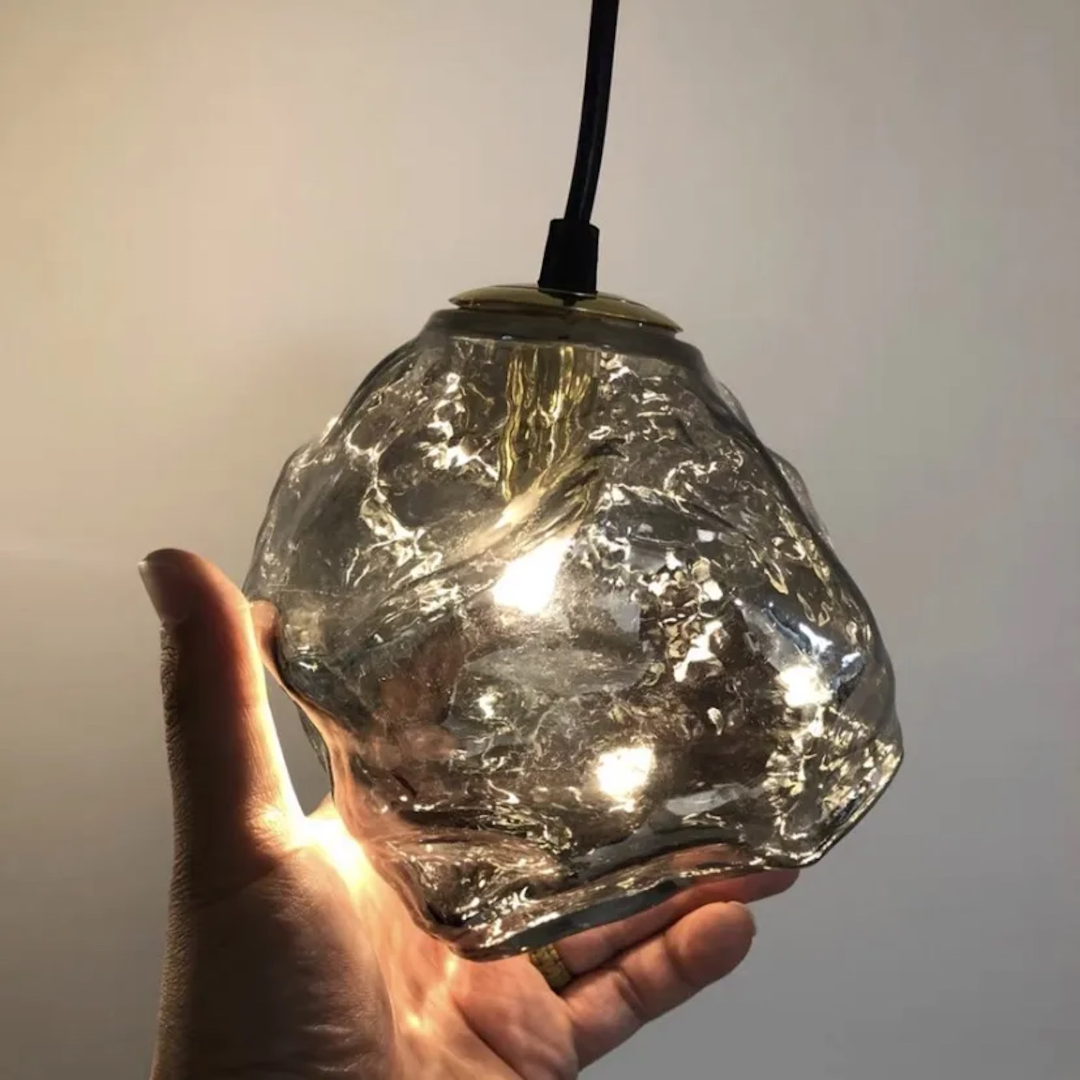 Skanto | Frostglow Glass Pendant Inspired by Ice Cubes