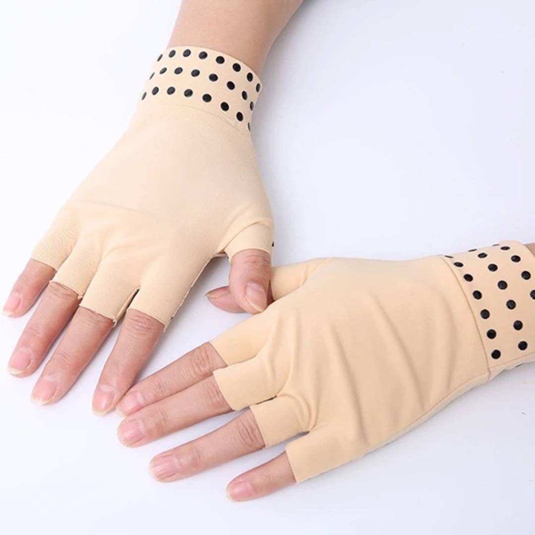 ThermaFlex Fingerless Arthritis Gloves | Magnetic Compression Gloves for Arthritis Pain Relief - Improved Circulation - Reduced Swelling Bowlift