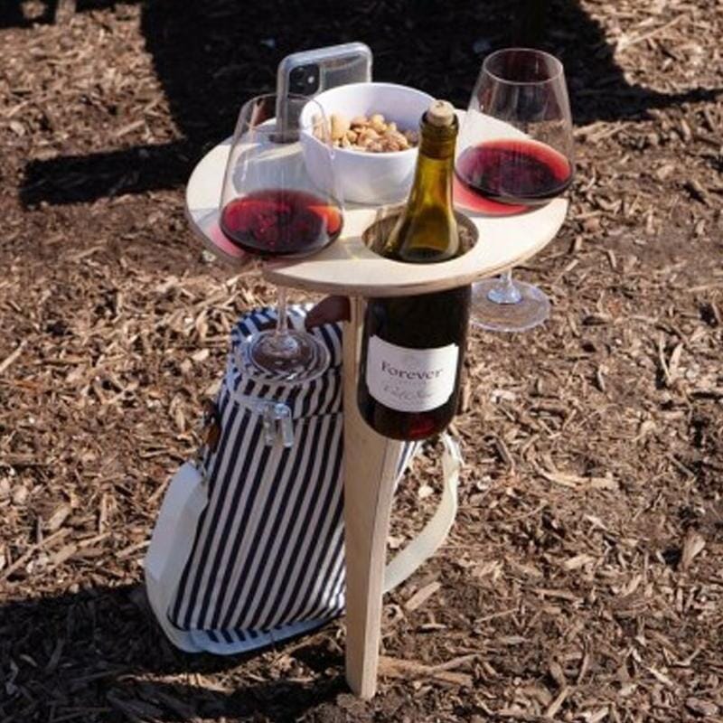 Portable outdoor wine table