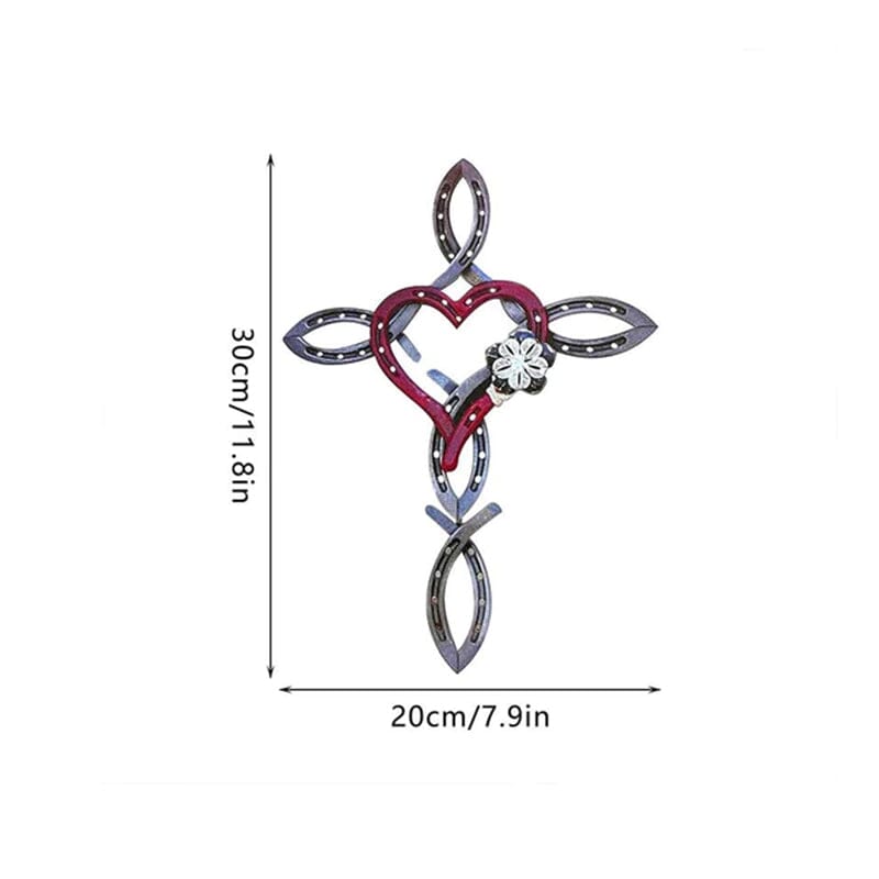 BowLift | Natural Horseshoe Cross with Heart