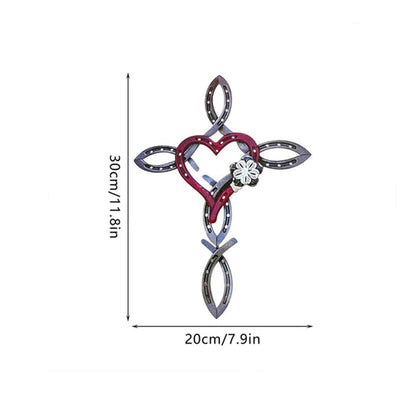 BowLift | Natural Horseshoe Cross with Heart