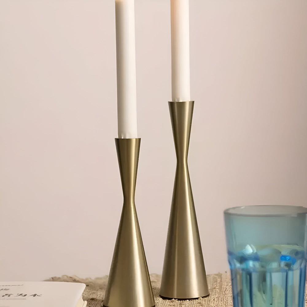 BowLift | Sleek Nordic Brass Waist Candlestick| 3pcs Set