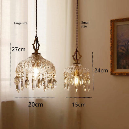 Small Brass Crystal Chandelier