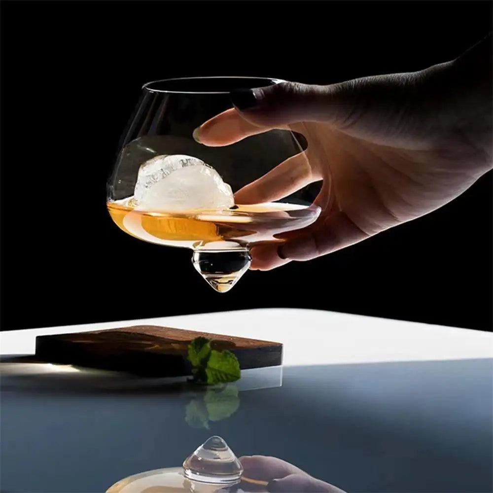 Belly Whiskey and Beer Glass - Rotating Tumbler for Cocktails, Wine and other Drinks Bowlift