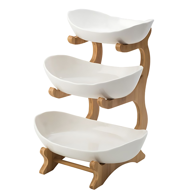 Brehn | FruitTriad | Three-tier plastic fruit bowl