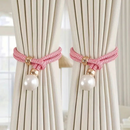 BowLift | Lustrous Pearl Curtain Tie Back | 2 Pcs Set