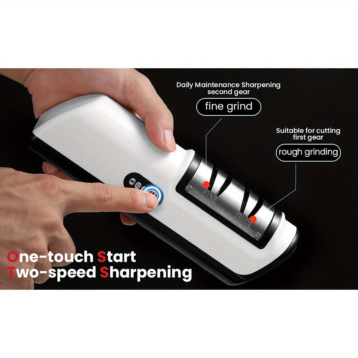 Skanto Skanto | Electric Knife Sharpener – Multifunctional Household Knife Sharpener, Fully Automatic USB Charging with 2 Speed Settings for Kitchen Use