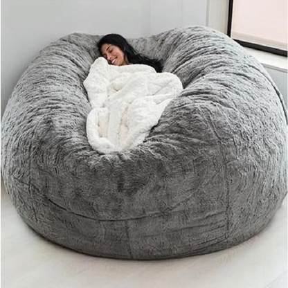 Skanto | Giant 5ft Fluffy Faux Fur Bean Bag Cover – Ultra-Soft Lounge Sofa (Cover Only)
