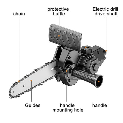 Skanto | ELECTRIC DRILL MODIFIED TO ELECTRIC CHAINSAW DRILL ATTACHMENT