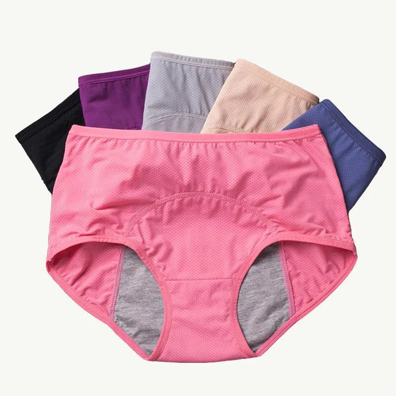 Plus-Size Leak-Proof High-Waisted Panties – Reusable Women's Underwear