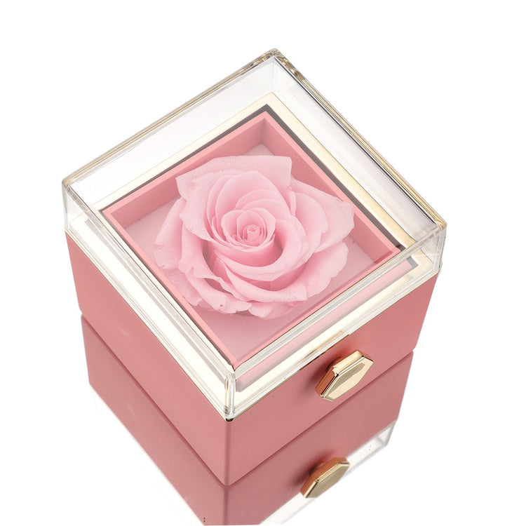 Skanto | [Ideal Gift] Eternal Rose Box - With Engraved Necklace & Artificial Rose