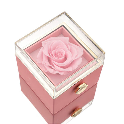 Skanto | [Ideal Gift] Eternal Rose Box - With Engraved Necklace & Artificial Rose