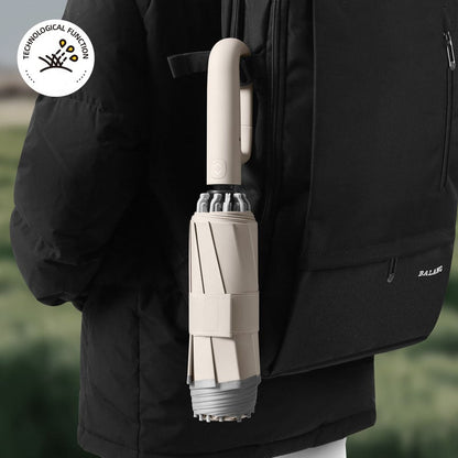 Skanto | Ring Buckle Umbrella, Reflective Safety Stripe, Solid Windproof, Travel Portable