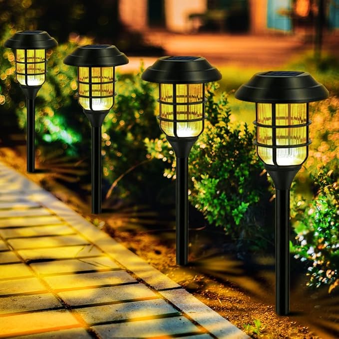 Premium Solar Torch Garden Lights - Set of 6