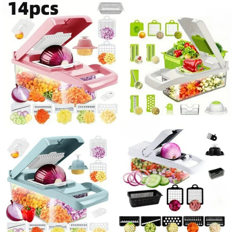 SliceMaster - 14-piece multifunctional vegetable slicer set Bowlift