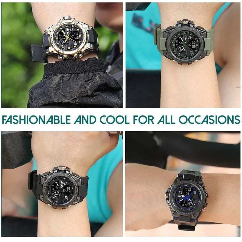 Karnz | Sporty Dual-Display Mode Multifunctional Waterproof Luminous Men's Wristwatch