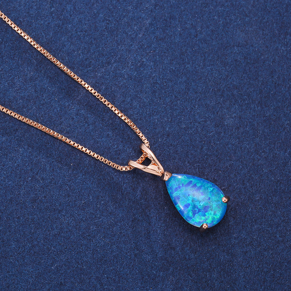 Skanto | Minimalist Drop Opal Pendant Necklace - Selina