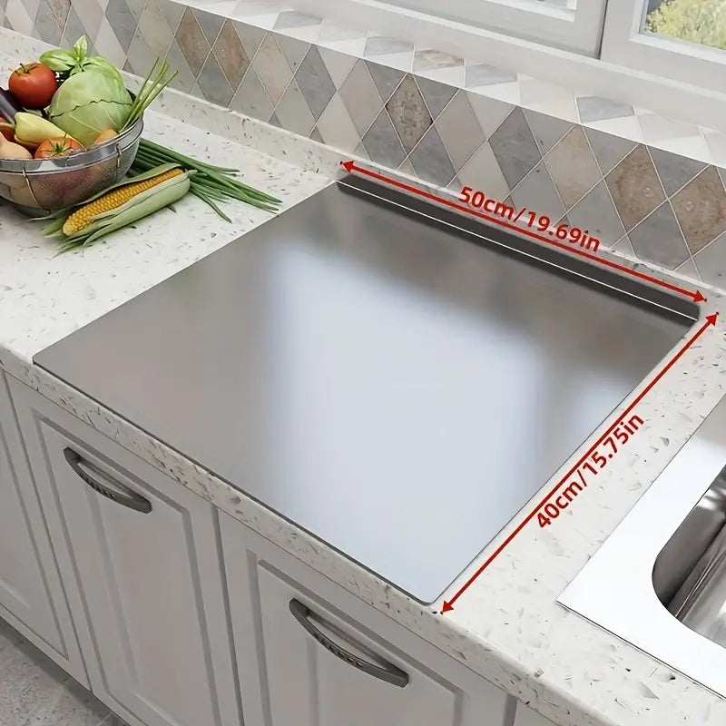 Double-sided stainless steel cutting board – Non-slip & hygienic | Perfect for the kitchen | Karnz